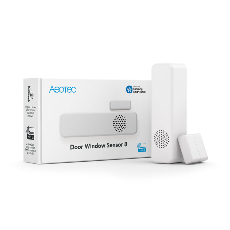 Aeotec Door Window Sensor 8 packaging on a white background